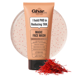 Ghar Soaps Magic De-Tan Face wash With Saffron & Glutathione 100ml | Tan Removal, Brightening and Glowing Skin I For All Skin Type I For Men & Women